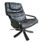 Fauteuil lounge vintage en cuir, danemark Fauteuil lounge vintage en cuir, danemark