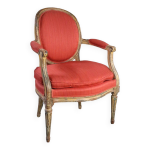 Fauteuil mdaillon cabriolet style louis xvi