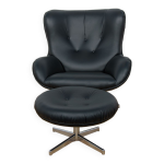Fauteuil ml 214 avec ottoman par illum wikkels pour mikael laursen 1960s