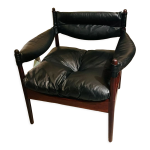 Fauteuil modle modus kristian vedel en palissandre et cuir