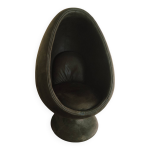 Fauteuil oeuf en tissu marron