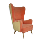 Fauteuil a oreilles bergere queen années 50 60 Fauteuil a oreilles bergere queen années 50 60
