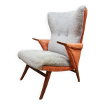 Fauteuil � oreilles design du milieu du si�cle � duo tone �