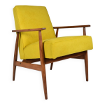 Fauteuil original  fox , pologne ann�es 1970, enti�rement restaur�, jaune
