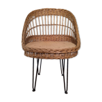 Fauteuil en osier, années 50 Fauteuil en osier, années 50