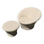 Fauteuil et ottoman mushroom, pierre paulin pour artifort, 1960s