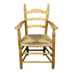 Fauteuil paillé en bois naturel 1980 Fauteuil paillé en bois naturel 1980