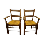 Fauteuils paills en chne