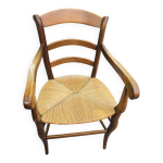 Fauteuil paill en merisier