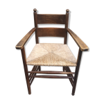 Fauteuil paillé rustique Fauteuil paillé rustique