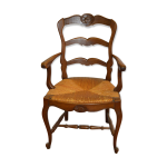 Fauteuil paill style louis xv en chne