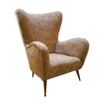 Fauteuil paolo buffa wing chair design organique italien