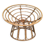 Fauteuil papasan loveuse en rotin 1950