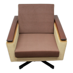 Fauteuil pivotant des années 1960 en mohair - velours Fauteuil pivotant des années 1960 en mohair - velours
