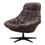 Fauteuil pivotant en cuir, design danois, annes 1960, designer : hw klein, fabrication : bramin
