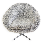 Fauteuil pivotant gris avec piètement étoile en métal fabriqué dans les années 70 Fauteuil pivotant gris avec piètement étoile en métal fabriqué dans les années 70