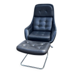 Fauteuil pivotant vintage bramia avec repose - pieds