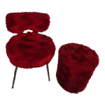 Fauteuil et pouf pelfran