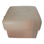 Fauteuil pouf / repose pieds en cuir années 80 Fauteuil pouf / repose pieds en cuir années 80
