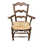 Fauteuil provencal, paillé, vintage, début xxème s. Fauteuil provencal, paillé, vintage, début xxème s.