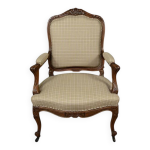 Fauteuil  la reine en htre, style louis xv milieu xixe