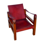 Fauteuil relax cuir et bois Fauteuil relax cuir et bois
