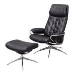 Fauteuil relax manuel capitonné stressless et son ottoman metro Fauteuil relax manuel capitonné stressless et son ottoman metro