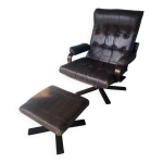 Fauteuil relax relaxant pivotant basculant scandinave en cuir Fauteuil relax relaxant pivotant basculant scandinave en cuir