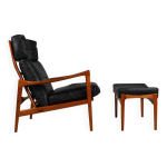 Fauteuil et repose - pieds par ib kofod - larsen pour ope, su�de