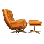 Fauteuil avec repose - pieds, par ring mebelfabrikk, norvge, annes 1960