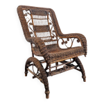 Fauteuil rocking chair en rotin