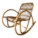 Fauteuil rocking chair en rotin pour enfant