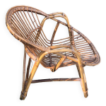 Fauteuils rotin bambou osier vintage annes 60