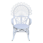 Fauteuil en rotin blanc emmanuelle peacock 1970