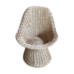 Fauteuil en rotin blanc pour enfant