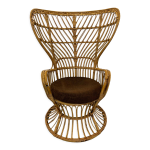 Fauteuil en rotin par gio ponti et lio carminati, ann�es 1960