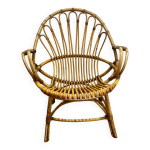 Fauteuil rotin vintage