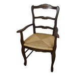 Fauteuil rustique chêne assise paille Fauteuil rustique chêne assise paille