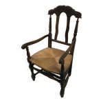 Fauteuil rustique paill