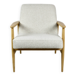 Fauteuil de salon boucle gfm63 blanc ivoire par j. kedziorek, années 1970 Fauteuil de salon boucle gfm63 blanc ivoire par j. kedziorek, années 1970