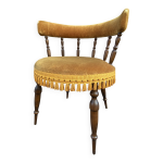 Fauteuil de salon lounge type crapaud velours des ann�es 1950