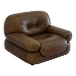 Fauteuil sapporo en cuir marron fonc pour mobil girgi