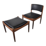 Fauteuil scandinave du milieu du si�cle avec tabouret, ann�es 1960
