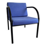 Fauteuil sculptural bleu cobalt 1990