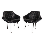 Fauteuils ska noir vintage
