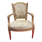Fauteuil style louis xvi bois doré xixème Fauteuil style louis xvi bois doré xixème