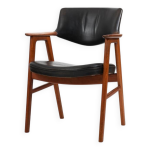 Fauteuil en teck et cuir erik kirkegaard modle 43