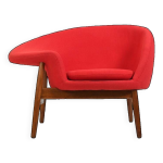 Fauteuil en teck fried egg par hans olsen 1950