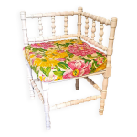 Fauteuil tissu et bois d'angle confort relax 1920