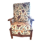 Fauteuil tissu et bois confort relax 1950 Fauteuil tissu et bois confort relax 1950